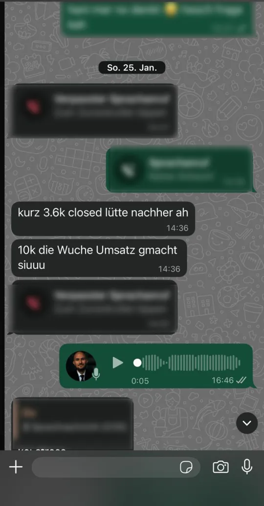 WhatsApp-Chat: Kundenergebnis
