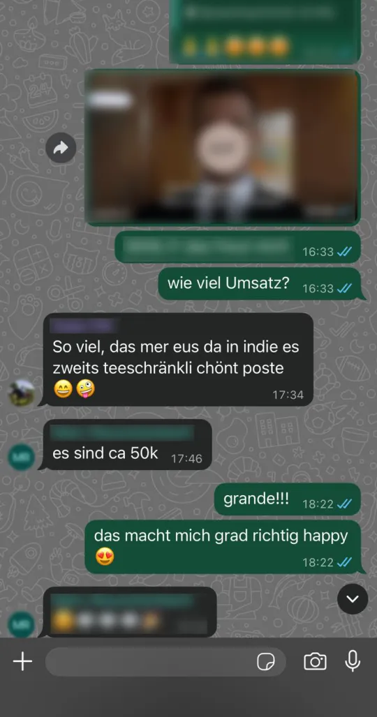 WhatsApp-Chat: Kundenergebnis